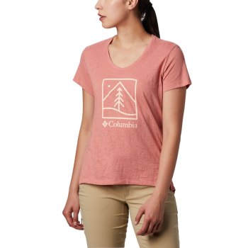 Columbia Rose Summit Short Sleeve, Camiseta Coral Oscuro Para Mujer | 945273-XKF